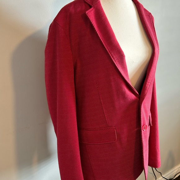Rare Haight & Ashbury Boxy  Ultra Soft Red Polka Dot Women's Blazer SZ Med - Picture 5 of 11